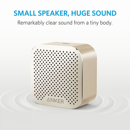 Loa Anker SoundCore nano, Super-Portable Bluetooth Speaker, Wireless Speaker with Big Sound and Hands-Free Calling, works - Gold