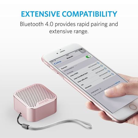 Loa Anker SoundCore nano, Super-Portable Bluetooth Speaker, Wireless Speaker with Big Sound and Hands-Free Calling, works - Pink