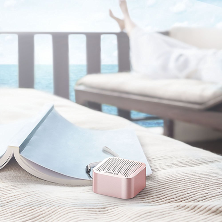 Loa Anker SoundCore nano, Super-Portable Bluetooth Speaker, Wireless Speaker with Big Sound and Hands-Free Calling, works - Pink