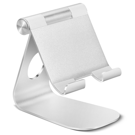 Adjustable Tablet Stand, Lamicall iPad Stand : Desktop Stand for iPad 2 3 4 Pro Air mini, kindle, Samsung Tab and Other Tablets - Silver