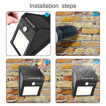 Đèn Holan 12 LED Motion Sensor Solar Waterproof Wall Light