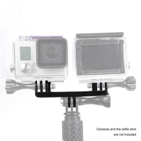 Accmor Dual Hero Mount Adapter for GoPro Hero4 Hero3+ Hero3 Hero2 Hero Black/ Silver Cameras - fits GoPro Monopod Selfie Stick and Most GoPro Hero Accessories