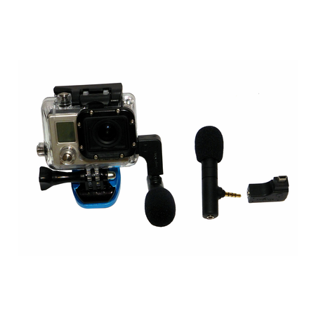 AmpRidge MightyMic G GoPro/iPhone Professional Shotgun Condenser Microphone with Headphone Monitor