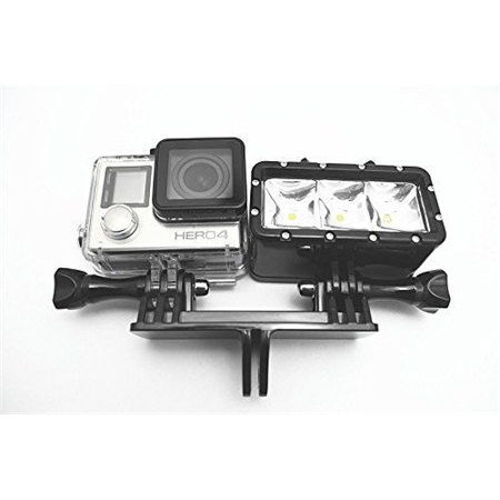 Nechkitter Dual Twin Mount Adapter for GoPro Hero 2 3 3+ 4 Compatible with housing handle monopod mount
