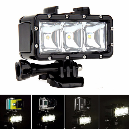 SHOOT Waterproof Diving Light High Power Dimmable LED Light Underwater Light for Gopro Hero 5/5S/4/4S/3+/3/2/SJCAM SJ4000/SJ5000/Xiaomi Yi with 1200mAh Built-in Rechargeable Battery Charging
