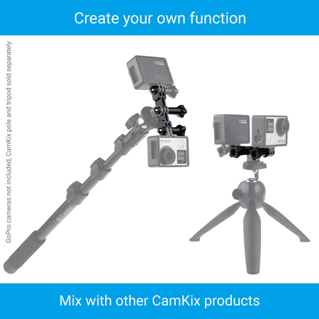 Dual Mount for GoPro Hero with Tripod Adapter and Universal Phone Holder - Record Videos with 2 Different Camera Angles Simultaneously, Steady Shot Photography, Selfies
