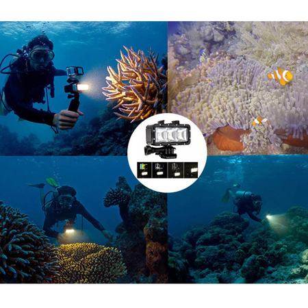SHOOT Waterproof Diving Light High Power Dimmable LED Light Underwater Light for Gopro Hero 5/5S/4/4S/3+/3/2/SJCAM SJ4000/SJ5000/Xiaomi Yi with 1200mAh Built-in Rechargeable Battery Charging