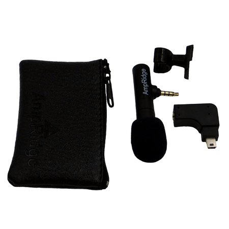 AmpRidge MightyMic G GoPro/iPhone Professional Shotgun Condenser Microphone with Headphone Monitor