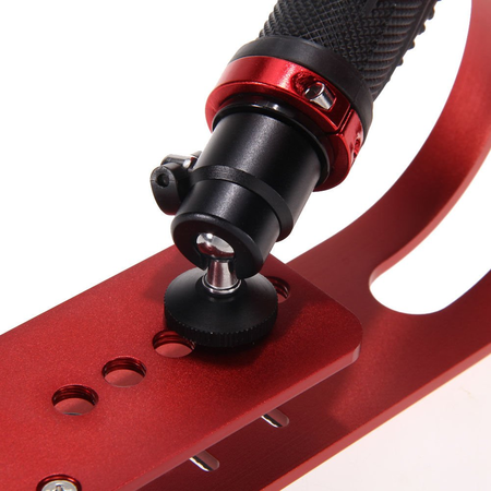 EFOTOPRO Pro Handheld Video Camera Stabilizer Steady for GoPro, Smartphone, Cannon, Nikon or any DSLR camera up to 2.1 lbs With Smooth Pro Steady Glide Cam - Red + Silver + Black
