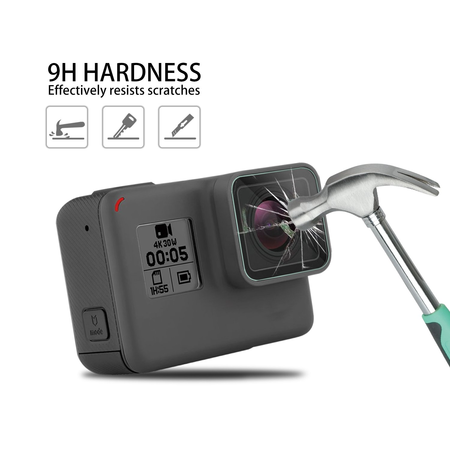 [2pcs] Deyard Ultra-Clear Tempered-Glass Screen and Lens Protector & Lens Cap Cover for GoPro Hero 5 Action Camera