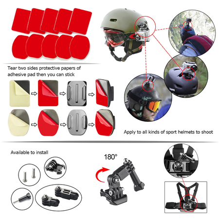 Bộ phụ kiện Zookki Accessories Kit for GoPro Hero 5 4 3+ 3 2 1 Black Silver SJ4000 SJ5000 SJ6000