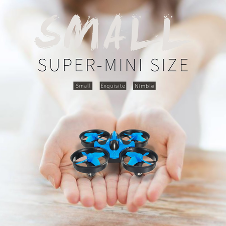 REALACC H36 Mini Quadcopter Drone 2.4G 4CH 6 Axis Headless Mode Remote Control UFO Nano Quadcopter RC Toy RTF Mode 2 (Blue)