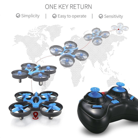 REALACC H36 Mini Quadcopter Drone 2.4G 4CH 6 Axis Headless Mode Remote Control UFO Nano Quadcopter RC Toy RTF Mode 2 (Blue)