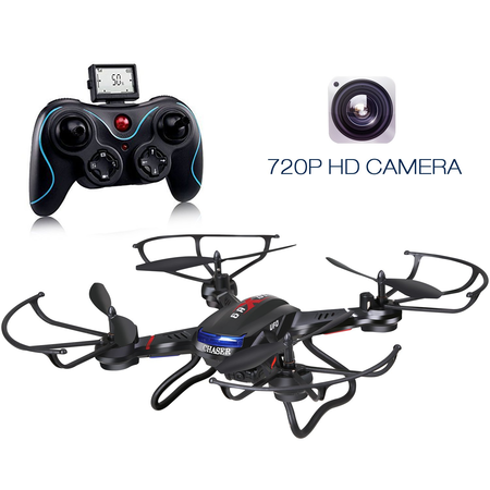 Holy Stone F181 RC Quadcopter Drone with HD Camera RTF 4 Channel 2.4GHz 6-Gyro Headless System Black (Upgraded with Altitude Hold Function)