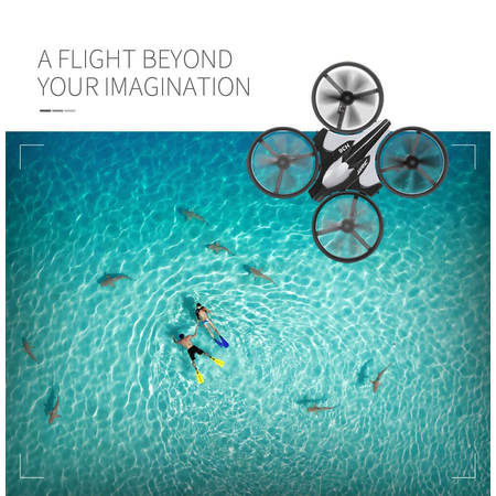 JJRC H36 Mini 2.4G 4CH 6Axis Gyro Headless Mode Remote Control RC Quadcopter RTF One-key Return (Black)