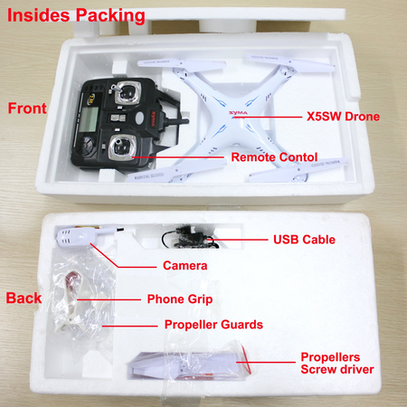 Cheerwing Syma X5SW-V3 FPV Explorers2 2.4Ghz 4CH 6-Axis Gyro RC Headless Quadcopter Drone UFO with HD Wifi Camera (White)