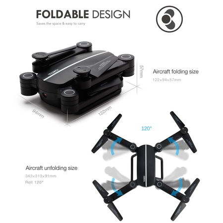TOZO Q1012 X8tw Drone RC Quadcopter Altitude Hold Headless RTF 3D 360 Degree FPV VIDEO WIFI 720P HD Camera 6 axis 4CH 2.4Ghz Height Hold Easy Fly Steady for learning, Black