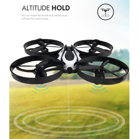 TOZO Q2020 Drone RC Quadcopter Altitude Hold Headless RTF 3D 360 Degree Flips & Rolls 6-Axis Gyro 4CH 2.4Ghz Remote Control Helicopter Height Hold Steady Super Easy Fly for Training. Black