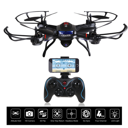 Holy Stone F181W Wifi FPV Drone with 720P Wide-Angle HD Camera Live Video RC Quadcopter with Altitude Hold, Gravity Sensor Function, RTF and Easy to Fly for Beginner, Compatible with VR Headset
