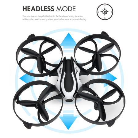 TOZO Q2020 Drone RC Quadcopter Altitude Hold Headless RTF 3D 360 Degree Flips & Rolls 6-Axis Gyro 4CH 2.4Ghz Remote Control Helicopter Height Hold Steady Super Easy Fly for Training. Black