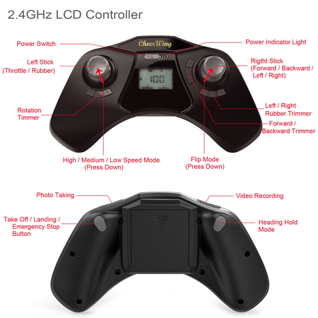 Cheerwing CW4 RC Drone with 720P HD Camera 2.4Ghz RC Quadcopter with Altitude Hold Mode and One Key Take Off Landing Plus Bonus Battery