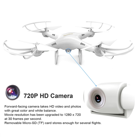 Cheerwing CW4 RC Drone with 720P HD Camera 2.4Ghz RC Quadcopter with Altitude Hold Mode and One Key Take Off Landing Plus Bonus Battery