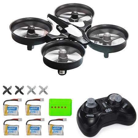 MysteryStone H36 Mini Quadcopter Drone RTF 2.4G 4CH 6 Axis Eversion with Headless Mode One Key Return, Remote Control UFO Nano Quadcopter with Four Extra Batteries and 5 in 1 Charger (Grey and Black)