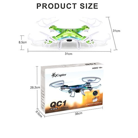 QCopter Green Quadcopter Drone- Awesome Drones