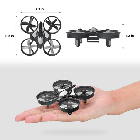 MysteryStone H36 Mini Quadcopter Drone RTF 2.4G 4CH 6 Axis Eversion with Headless Mode One Key Return, Remote Control UFO Nano Quadcopter with Four Extra Batteries and 5 in 1 Charger (Grey and Black)