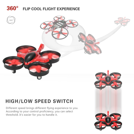 GoolRC T36 Mini RC Quadcopter Drone 2.4G 4 Channel 6 Axis With 3D Flip Headless Mode One Key Return Nano Copters RTF Mode 2 With Bonus Battery(Red)