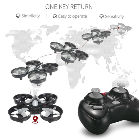 REALACC H36 Mini Quadcopter Drone 2.4G 4CH 6 Axis Headless Mode Remote Control UFO Nano Quadcopter RC Toy RTF Mode 2 (Grey)