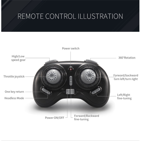 REALACC H36 Mini Quadcopter Drone 2.4G 4CH 6 Axis Headless Mode Remote Control UFO Nano Quadcopter RC Toy RTF Mode 2 (Grey)