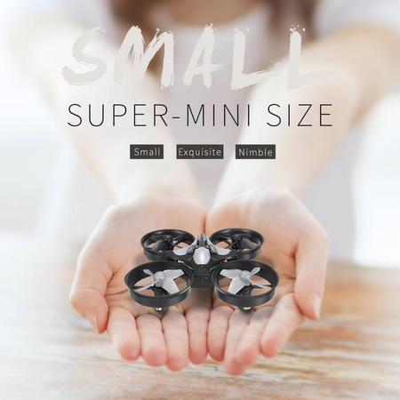 REALACC H36 Mini Quadcopter Drone 2.4G 4CH 6 Axis Headless Mode Remote Control UFO Nano Quadcopter RC Toy RTF Mode 2 (Grey)