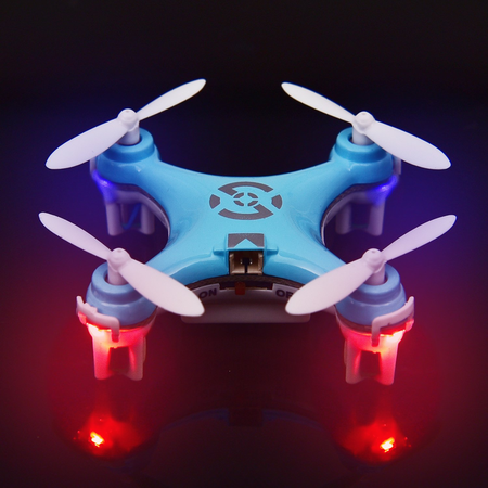 Yipa 3D Flip Mini RC Drone with LED Flash Light 29mm 2.4G 4CH 6 Axis Gyro CX-10 UFO Quadcopter Blue
