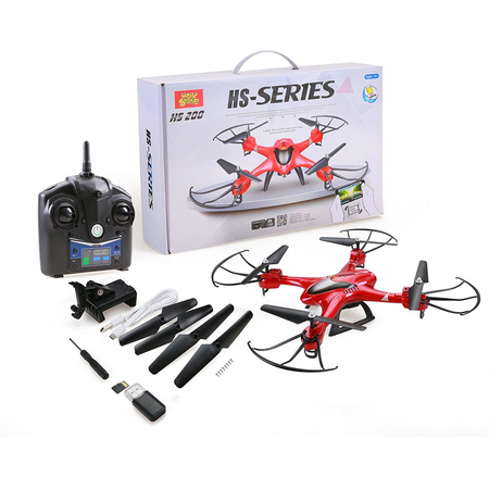 Holy Stone HS200 FPV RC Drone with HD Wifi Camera Live Feed 2.4GHz 4CH 6-Axis Gyro Quadcopter with Altitude Hold, Gravity Sensor and Headless Mode RTF Helicopter, Color Red