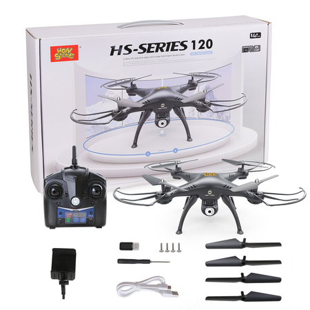 Holy Stone HS120 Wifi FPV Drone with Adjustable HD Camera Live Video RC Quadcopter with Altitude Hold, App Control and 3D VR Headset Compatible, RTF Easy to Fly for Beginner and Expert, Color Black