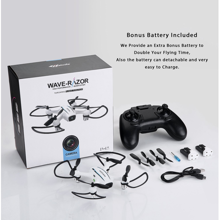 Cellstar FPV Drone with 720P HD Live Video WiFi Camera and Altitude Hold 2.4GHz 4CH 6-Axis Gyro RC Quadcopter with Extra Battery for Enthusiasts