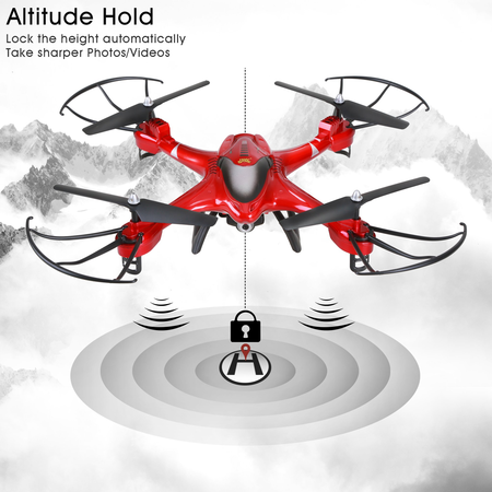 Holy Stone HS200 FPV RC Drone with HD Wifi Camera Live Feed 2.4GHz 4CH 6-Axis Gyro Quadcopter with Altitude Hold, Gravity Sensor and Headless Mode RTF Helicopter, Color Red