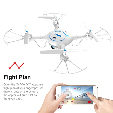 Syma X5UW Wifi FPV Drone with 720P HD Camera 2.4Ghz RC Quadcopter with Flight Route Setting and Altitude Hold Function Bonus Battery Included