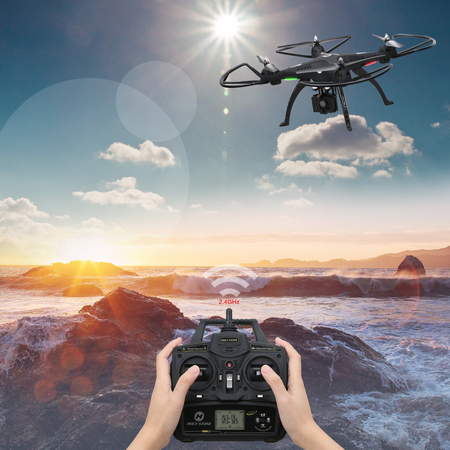 1080P Camera Drone,Holy Stone HS300 RC Quadcopter with 120° Wide-angle HD Camera 6-Axis gyro 2.4 GHz with Altitude hold, One Key Return and Headless Mode Function RTF Includes Bonus Battery