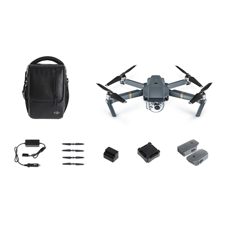 DJI Mavic Pro Fly More Combo: Foldable Propeller Quadcopter Drone Kit with Remote, 3 Batteries, 16GB MicroSD, Charging Hub, Car Charger, Power Bank Adapter, Shoulder Bag