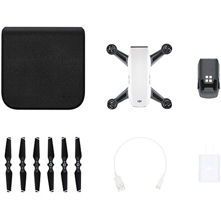 DJI SPARK Intelligent Quadcopter Drone Essentials Bundle (Alpine White) With DJI Spare Battery, Cleaning Kit, 32Gb High Speed Card, Custom Case And One Year Warranty Extension