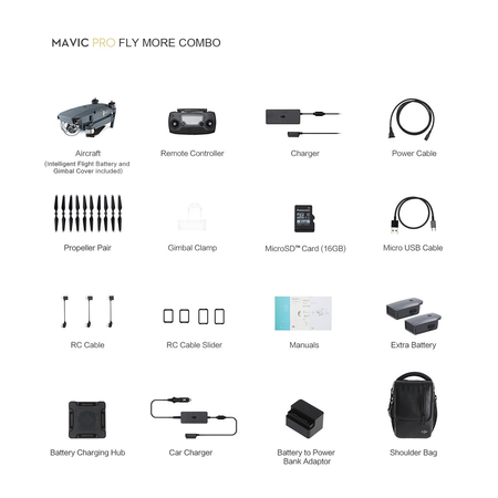 DJI Mavic PRO Drone Quadcopter Flymore Combo with 3 Batteries, 4K Professional Camera Gimbal Bundle Kit with MUST HAVE Accessories