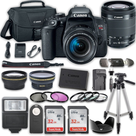 Canon EOS T7i DSLR Camera with 18-55mm IS STM Lens + 2 x 32GB Card + Accessory Kit