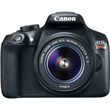 Canon T6 EOS Rebel DSLR Camera w/ EF-S 18-55mm IS II & 75-300mm III Lens Kit + Accessory Bundle 64GB SDXC Memory + SLR Photo Bag + Wide Angle Lens + 2x Telephoto Lens + Flash + Remote + Tripod & More