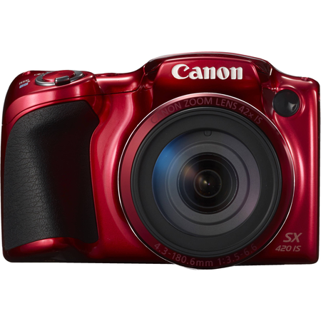 Canon PowerShot SX420 IS Digital Camera (Red) with 20MP, 42x Optical Zoom, 720p HD Video & Built-In Wi-Fi + 64GB Card + Reader + Grip + Spare Battery and Charger + Tripod + Complete Accessory Bundle