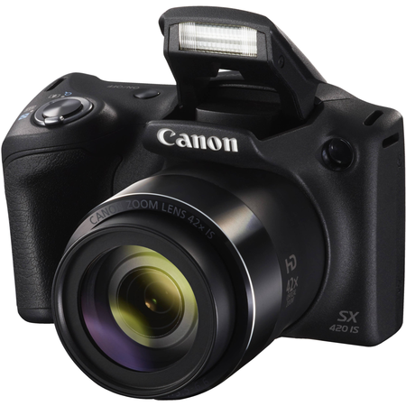 Canon PowerShot SX420 IS Digital Camera (Black) with 20MP, 42x Optical Zoom, 720p HD Video and Built-In Wi-Fi + 32GB Card + Reader + Spare Battery + Tripod + Digital Camera Accessory Bundle