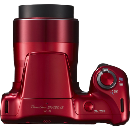 Canon PowerShot SX420 IS Digital Camera (Red) with 20MP, 42x Optical Zoom, 720p HD Video & Built-In Wi-Fi + 64GB Card + Reader + Grip + Spare Battery and Charger + Tripod + Complete Accessory Bundle