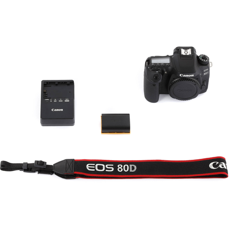 Canon EOS 80D Digital SLR Camera + 18-55mm STM + Canon 75-300mm III Lens + SD Card Reader + 64gb SDXC + Remote + Spare Battery + Accessory Bundle - International Version