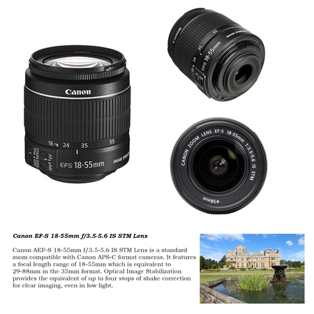 Canon EOS Rebel T6 Digital SLR Camera with Canon EF-S 18-55mm Image Stabilization II Lens, Sandisk 32GB SDHC Memory Cards, Accessory Bundle